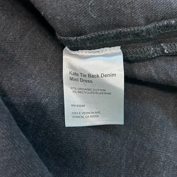 Reformation + Net Sustain Kate Open-back Organic Denim Mini Dress Black Size 2 - Picture 6 of 6
